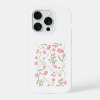 Ästhetisches rosa florales Let's Go-Typografiemust iPhone 15 Pro Hülle