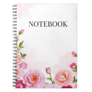 Ästhetisches rosa florales Spiralnotizbuch Notizblock