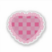 Ästhetisches Rosa Karo Herz Aufkleber (Vorderseite)