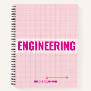 Ästhetisches rosa Mathematik- und Ingenieur-Millim Notizblock