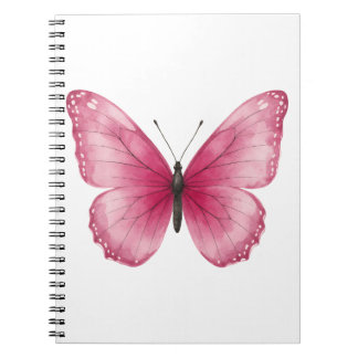 Ästhetisches rosa Schmetterlings-Spiralnotizbuch Notizblock