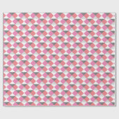ästhetisches rosa und schwarzes Dreieck-Muster dek Geschenkpapier (Flach)