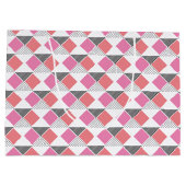 ästhetisches rosa und schwarzes Dreieck-Muster dek Große Geschenktüte (Rückseite)