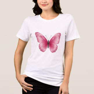 Ästhetisches rosa Wasserfarb-Schmetterling-Shirt Tri-Blend Shirt