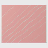 Ästhetisches rosa Wavy Line Paper Geschenkpapier (Flach)