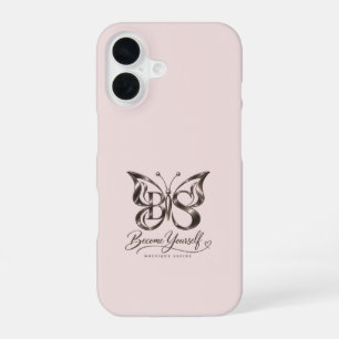 Ästhetisches Rose-Gold-Schmetterling-Blush-iPhone- iPhone 16 Hülle