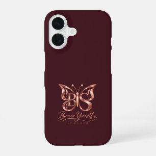 Ästhetisches Rose Gold Schmetterling Burgund iPhon iPhone 16 Hülle