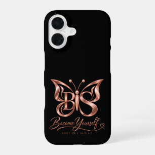 Ästhetisches Rose Gold Schmetterling iPhone Case   16 Hülle