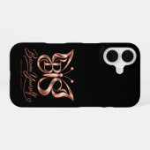 Ästhetisches Rose Gold Schmetterling Schwarz iPhon iPhone 16 Hülle (Rückseite (Horizontal))