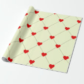 Ästhetisches Rot-Herzen-Muster-Geschenkpapier Geschenkpapier (Ungerollt)