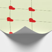 Ästhetisches Rot-Herzen-Muster-Geschenkpapier Geschenkpapier (Ecke)