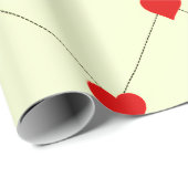 Ästhetisches Rot-Herzen-Muster-Geschenkpapier Geschenkpapier (Rolleneckpunkt)