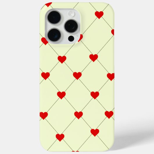 Ästhetisches rotes Herzen-Raster-Handyhülle Case-Mate iPhone Hülle (Rückseite)