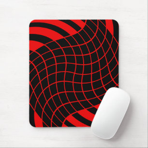 Ästhetisches rotes und schwarzes Rastermuster Mousepad