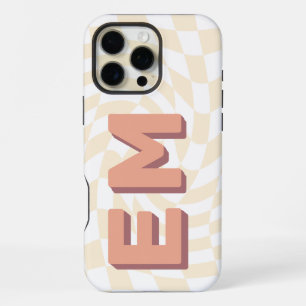 Ästhetisches Schachbrett-Trend-Monogramm iPhone 16 Pro Max Hülle