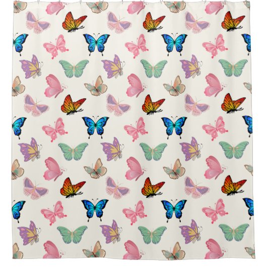 Ästhetisches Schmetterlingsmuster Duschvorhang (Vorderseite)
