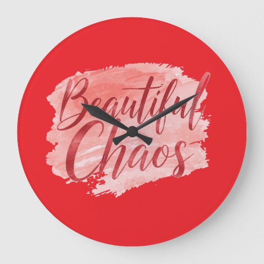 Ästhetisches Schönes Chaos Script-Typografie Große Wanduhr (Vorderseite)