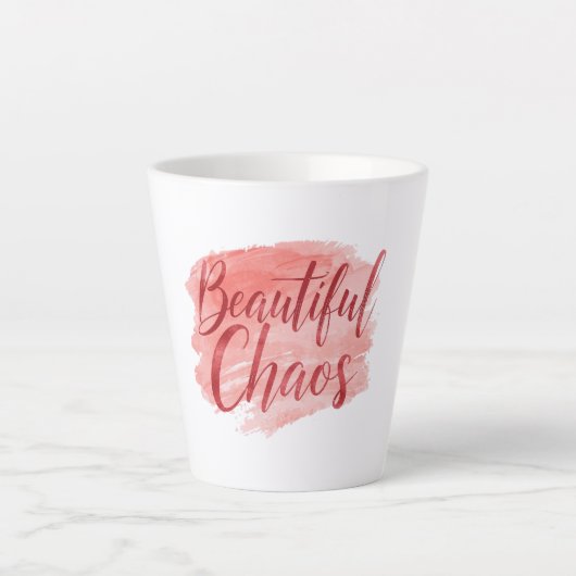 Ästhetisches Schönes Chaos Script-Typografie Milchtasse (Vorderseite)