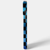 Ästhetisches Schwarz-Blau-Schachbrett Retro Case-Mate iPhone Hülle (Rückseite / Links)