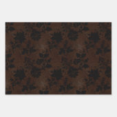 Ästhetisches Schwarz-Braun-Leopard-Muster Geschenkpapier Set (Vorderseite)