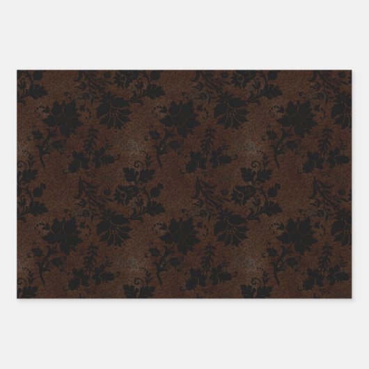 Ästhetisches Schwarz-Braun-Leopard-Muster Geschenkpapier Set (Vorderseite)