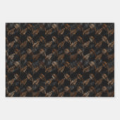 Ästhetisches Schwarz-Braun-Texturmuster Geschenkpapier Set (Vorderseite 2)