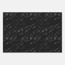 Ästhetisches Schwarz-Braun-Texturmuster Geschenkpapier Set