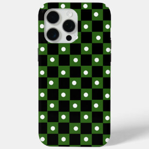 Ästhetisches Schwarz-Grün-Schachbrettmuster mit Re Case-Mate iPhone Hülle