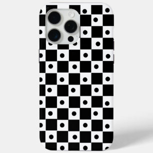 Ästhetisches Schwarz-Weiß-Schachbrett mit Retro-Pu Case-Mate iPhone Hülle