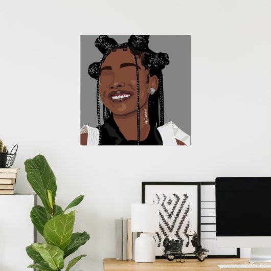 Ästhetisches Schwarzes Hautmädchen, Marsai Martin  Poster (Heimbüro)