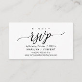 Ästhetisches Schwarzes Skript, Hochzeitsszenario R Begleitkarte (Vorderseite)