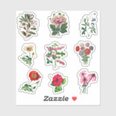 Ästhetisches Set für botanische Vintage Blume Aufkleber (Blatt)