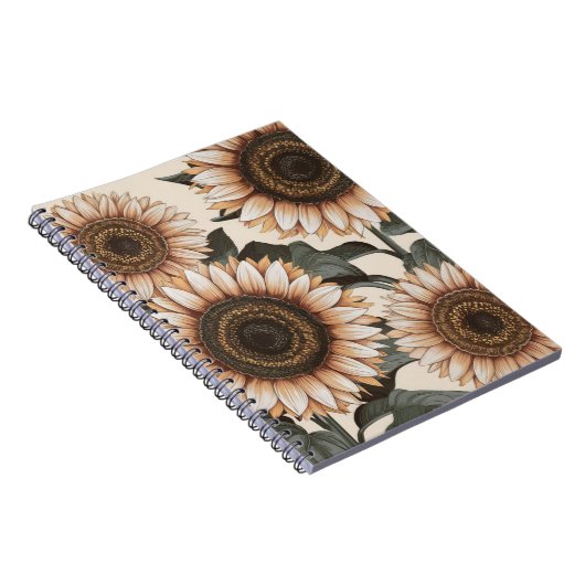 Ästhetisches Sonnenblumen-Notebook Notizblock (Rechte Seite)