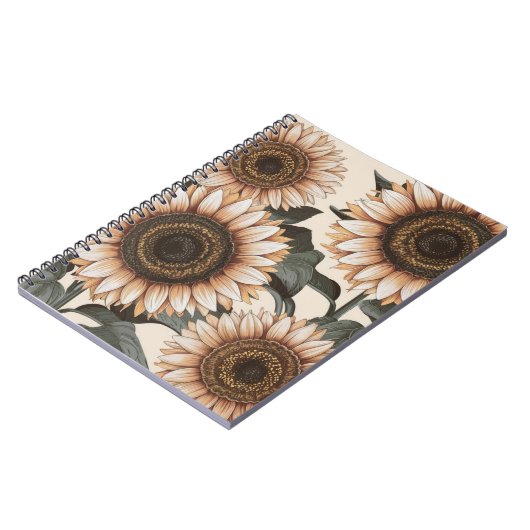 Ästhetisches Sonnenblumen-Notebook Notizblock (Linke Seite)