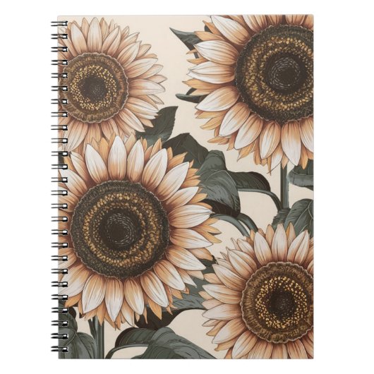 Ästhetisches Sonnenblumen-Notebook Notizblock (Vorderseite)