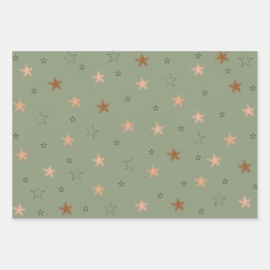 Ästhetisches Sternmuster Geschenkpapier Set (Vorderseite 3)