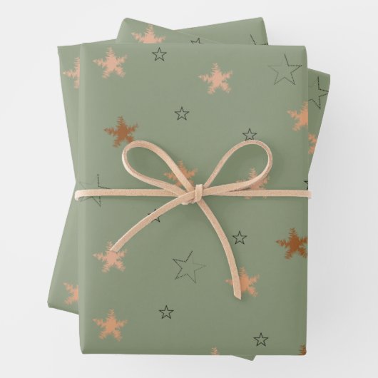 Ästhetisches Sternmuster Geschenkpapier Set (Beispiel)