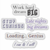 Ästhetisches Studienmotivations-Stickerblatt Aufkleber (Vorderseite)