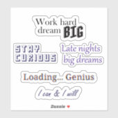 Ästhetisches Studienmotivations-Stickerblatt Aufkleber (Blatt)
