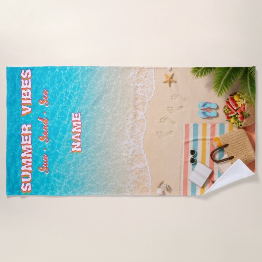 Ästhetisches Türkises Strand Sommer Handtuch (Vorderseite)