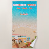 Ästhetisches Türkises Strand Sommer Handtuch (Vorderseite)