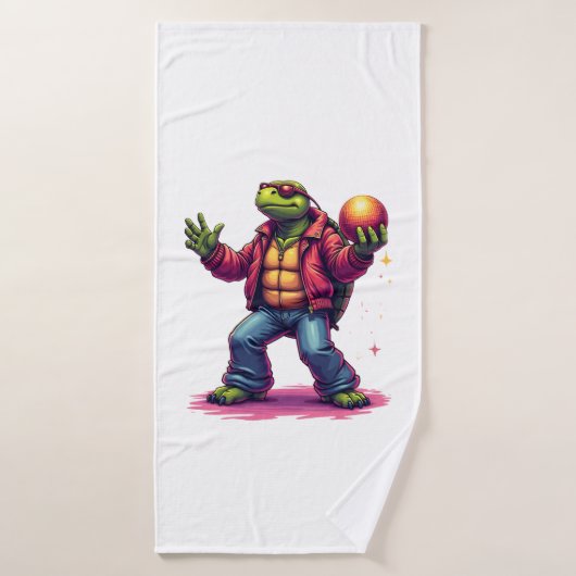 Ästhetisches-Turtle-Disco-T-Shirt Badehandtuch (Badehandtuch)