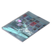 Ästhetisches Vaporwave Schlafzimmer GlühNotebook Notizblock (Linke Seite)