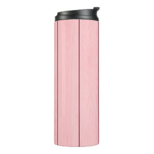 Ästhetisches vertikales Holz Muster Rosa Farbe Thermosbecher