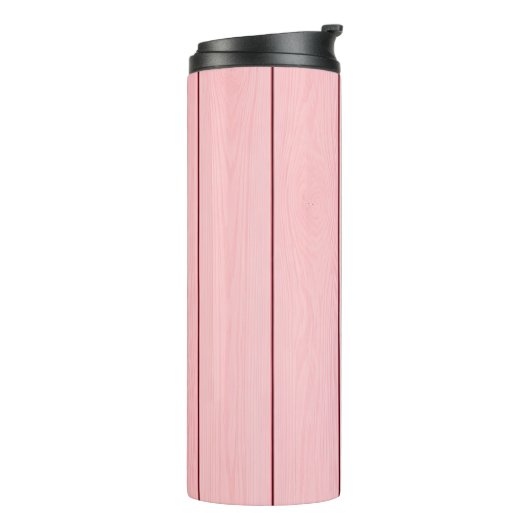 Ästhetisches vertikales Holz Muster Rosa Farbe Thermosbecher (Nach links gedreht)