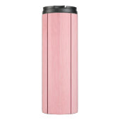 Ästhetisches vertikales Holz Muster Rosa Farbe Thermosbecher (Rückseite)