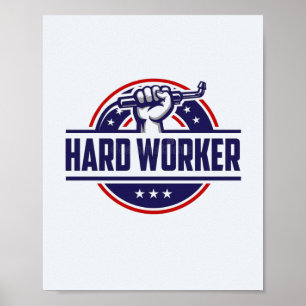 Ästhetisches Wandkunstposter   hart arbeiten oder  Poster