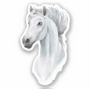 Ästhetisches Watercolor Weißes Arabisches Pferd Aufkleber