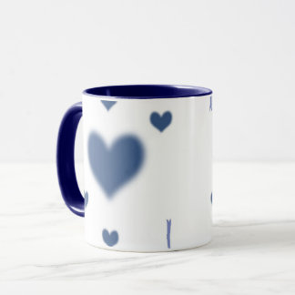 Ästhetisches weiches blaues verschwommenes Herz-Mu Tasse