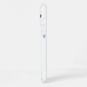 Ästhetisches weiches Navyblau-Herzmuster verschwom iPhone Hülle (Linke Seite)